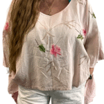 The Summer Sun Kate Blouse in Hand-Dyed Pale Pink