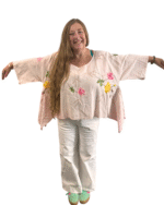 The Summer Sun Kate Blouse in Hand-Dyed Pale Pink - Image 2