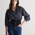 Waistband Shirt In Striped Reclaimed Cotton