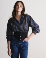 Waistband Shirt In Striped Reclaimed Cotton