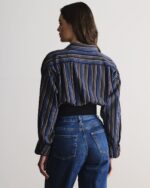 Waistband Shirt In Striped Reclaimed Cotton - Image 3