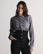 Waistband Shirt In Grey Corduroy