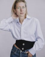 Waistband Shirt In White Striped Cotton - Image 2