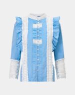Chambray Imogen Blouse With Pin-Tuck Detail - Image 7