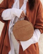 Handcrafted Cork Vegan Round Shoulder Bag - Image 2