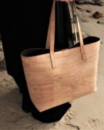 Zeta Cork Vegan Tote In Beige - Image 4