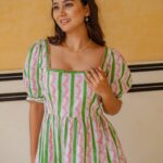 Katie Dress In Olive And Rose Stripe