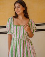 Katie Dress In Olive And Rose Stripe