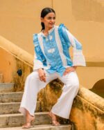 Chambray Imogen Blouse With Pin-Tuck Detail - Image 4