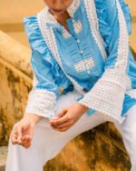 Chambray Imogen Blouse With Pin-Tuck Detail