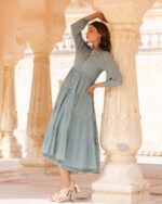 Ocean Mist Xenia Cotton Voile Dress - Image 3