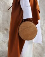 Handcrafted Cork Vegan Round Shoulder Bag - Image 6