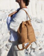 Gamma Handcrafted Cork Vegan Convertible Bucket Backpack - Image 2