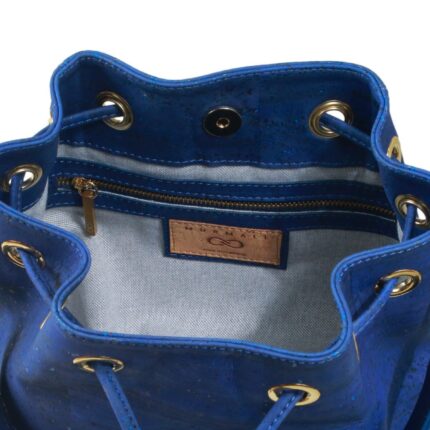 bucket backpack navy cork detail