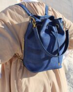 Gamma Cork Vegan Convertible Bucket Backpack In Navy - Image 3