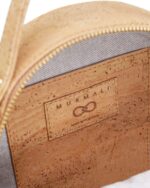 Handcrafted Cork Vegan Round Shoulder Bag - Image 4