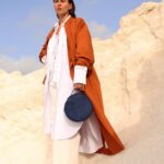 Handcrafted Cork Vegan Round Shoulder Bag Navy