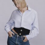 Waistband Shirt In White Striped Cotton