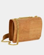 Handcrafted Cork Vegan Crossbody Bag In Beige - Image 3