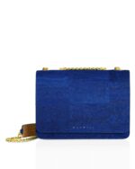 Alpha Handcrafted Cork Vegan Crossbody Bag Navy - Image 5