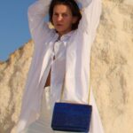 Alpha Handcrafted Cork Vegan Crossbody Bag Navy