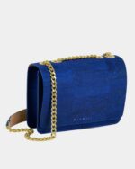 Alpha Handcrafted Cork Vegan Crossbody Bag Navy - Image 3