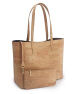 Zeta Cork Vegan Tote In Beige - Image 8