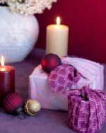 Furoshiki Burgundy & Blush Pink Double Sided Pack Of 4 - Image 3