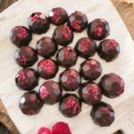 Dark Chocolate Raspberry Bombs With Maple Caramel