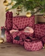 Furoshiki Burgundy & Blush Pink Double Sided Pack Of 4