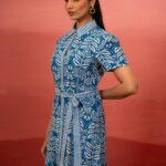 Indigo Tropic Shirt Dress