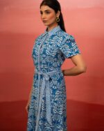 Indigo Tropic Shirt Dress