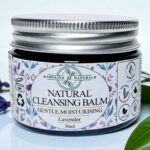 Lavender cleansing balm in glass jar – natural makeup remover