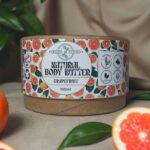 Natural Grapefruit body butter in biodegradable packaging – vegan and deeply hydrating