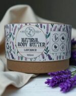 Natural Lavender Body Butter with calming essential oils for dry and sensitive skin