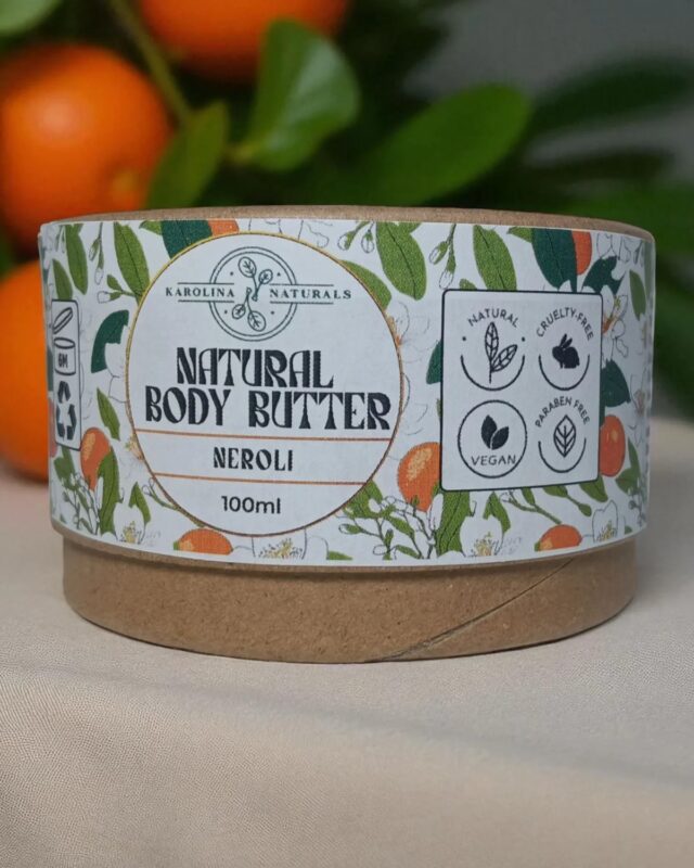 Natural Neroli Body Butter with delicate floral aroma for deep skin nourishment