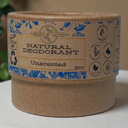 Karolina Naturals – Unscented Natural Deodorant Perfect for sensitive skin and fragrance‑free preferences.