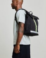 Lars Roll Backpack Black Lime
