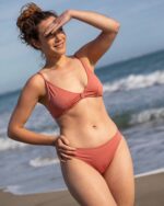 Kara Triangle Bikini Top In Terracotta - Image 4