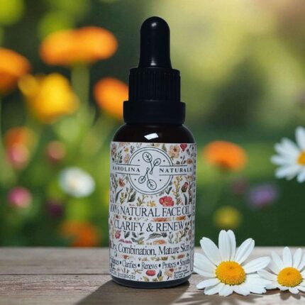 floral geranium neroli chamomile rejuvenating, protecting face oil, natural