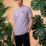 Embroidered Leopard T-Shirt In Lavender