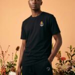 Rainbow Skull Embroidered Organic Cotton T-Shirt