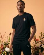 Rainbow Skull Embroidered Organic Cotton T-Shirt