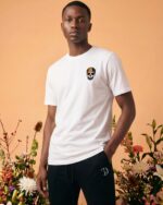 Rainbow Skull Embroidered Organic Cotton T-Shirt - Image 7