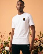 Rainbow Skull Embroidered Organic Cotton T-Shirt - Image 4