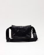 Bede Sling Bag In Decommissioned Ferry Life Raft Fabric Black - Image 2