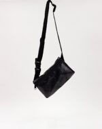 Bede Sling Bag In Decommissioned Ferry Life Raft Fabric Black - Image 4