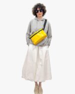 Bianca Compact Crossbody Bag In Recycled Ferry Life Raft Fabric Yellow - Image 9