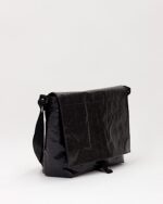 Zelda Compact Messenger Bag In Reclaimed Ferry Life Raft Material Black - Image 2