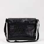 Zelda Compact Messenger Bag In Reclaimed Ferry Life Raft Material Black